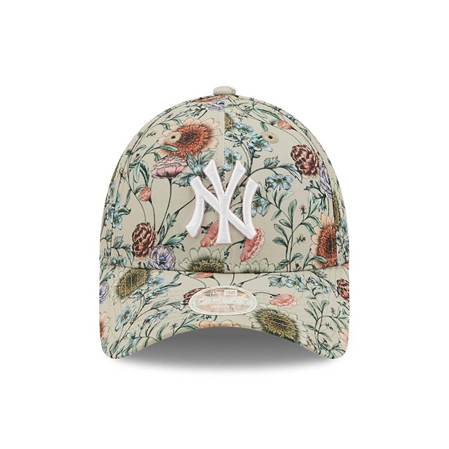 New Era 9FORTY Casquette pour femme Imprimé floral MLB New York Yankees Beige/blanc