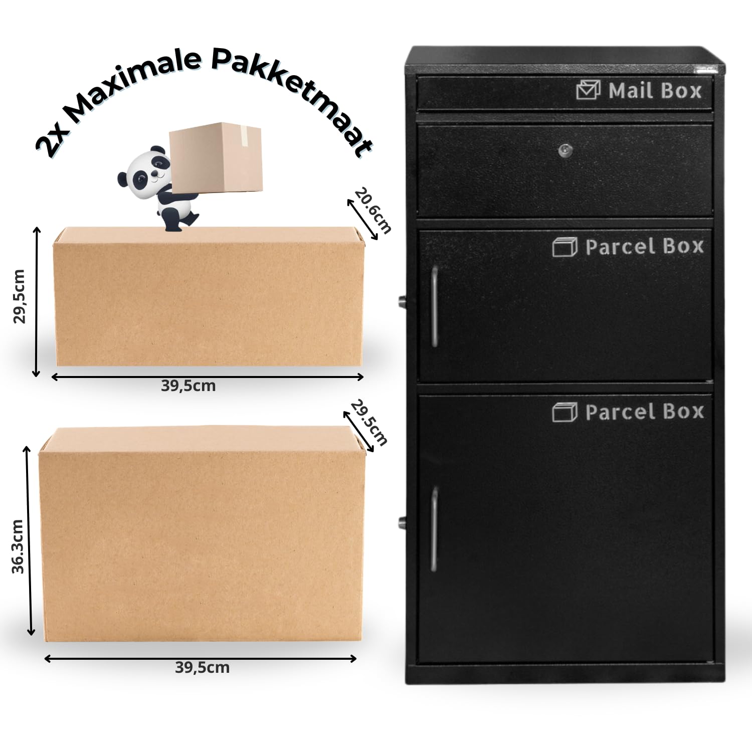 Big Parcel 2 - Paketbriefkasten - Briefkasten - Mit lockerem Brieffach - Paketbox für extra große Pakete