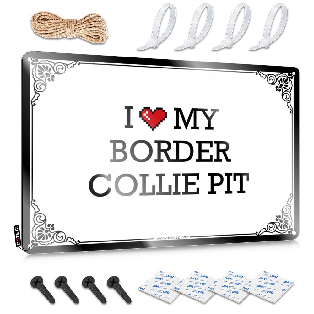 Matal Sign Awesome Upgrades Ideas I Love My Border Collie Pit - Vintage Wall Decor For Dorm(30X40CM)