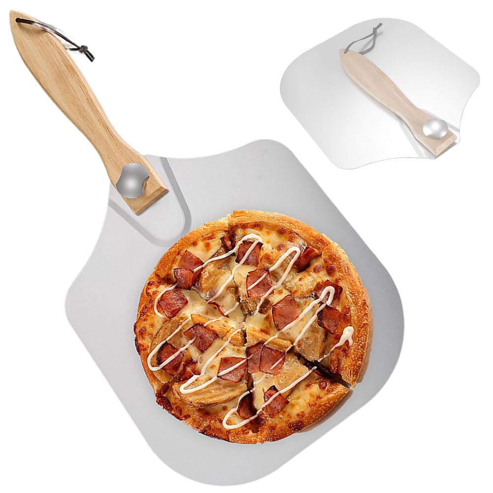 Składana łopatka do pizzy z drewnianym uchwytem, odporna na wysokie temperatury do pieczenia i użytkowania w piekarniku