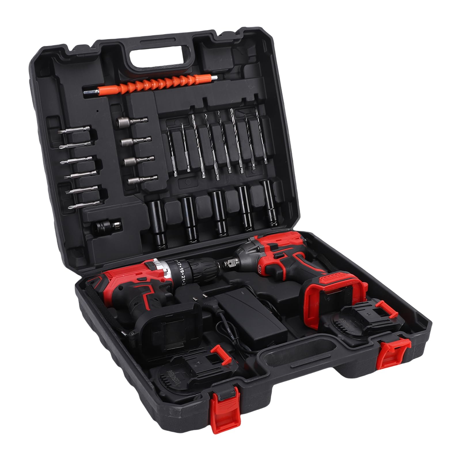 FTVOGUE Taladro Inalámbrico y Llave de Impacto Combinado, 20V, 2 Piezas,