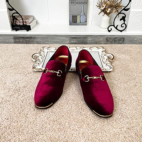 Image of FLQL Men's Luxury Penny Loafer Slip-On Velvet Shoes Party Dancing Shoes Suede Wedding Shoes Plus Size 7-13