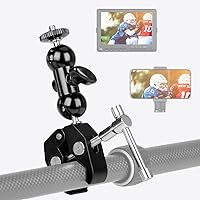 Vista 8 de koolehaoda Brazo de bola de doble cabeza esférica para cámara, soporte de montaje de monitor con abrazadera de cangrejo para micrófonos Ronin M