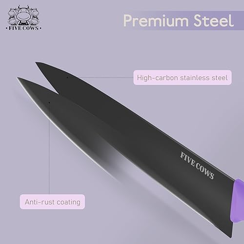 Miniatura 7 de Juego de cuchillos de cocina de 14 piezas, juego de cuchillos de chef de acero inoxidable alemán de alto carbono con bloque y afilador, juego