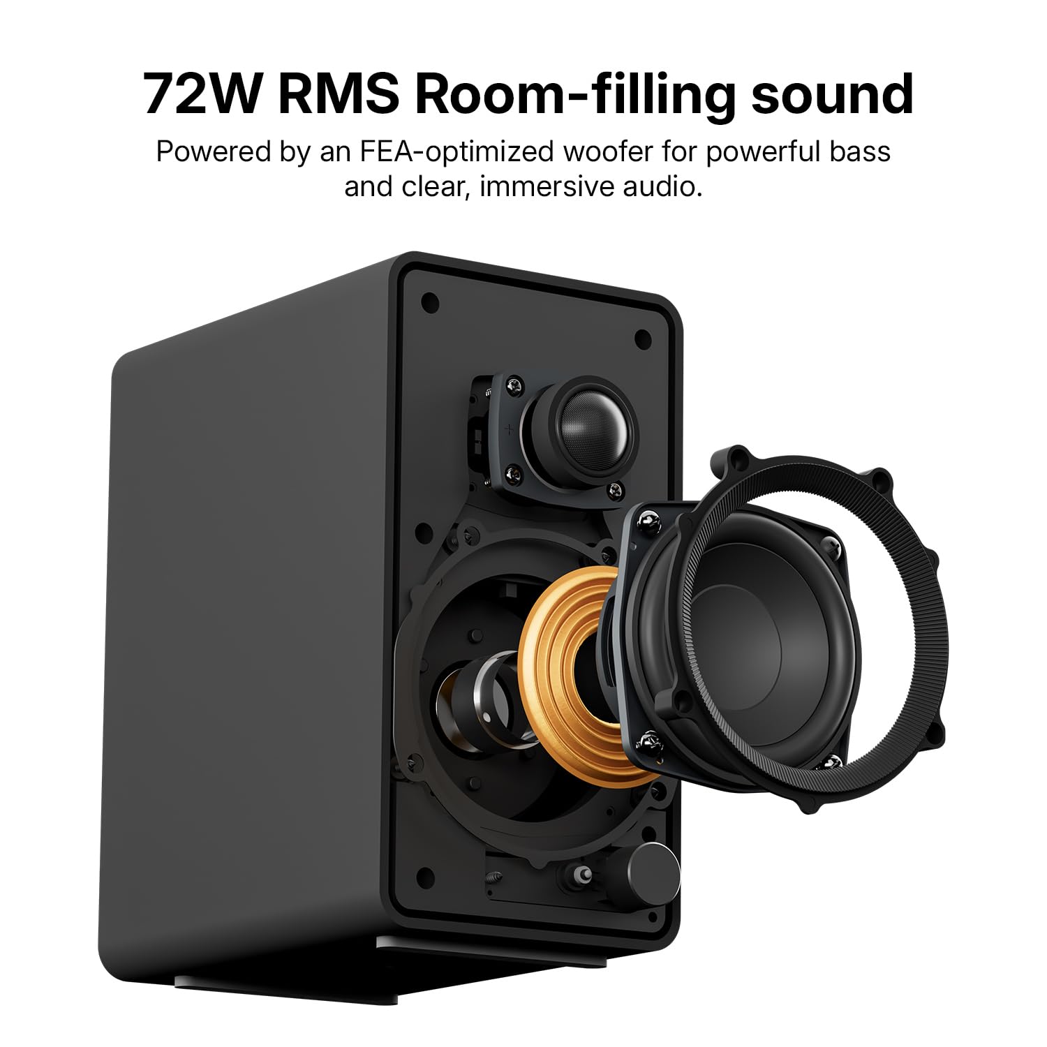 CREATIVE XF1 Altoparlanti PC, Bluetooth 6.0, 72 W RMS, audio Hi-Res | Altoparlanti PC, compatti, uscita sub, EQ parametrico, modalità desktop