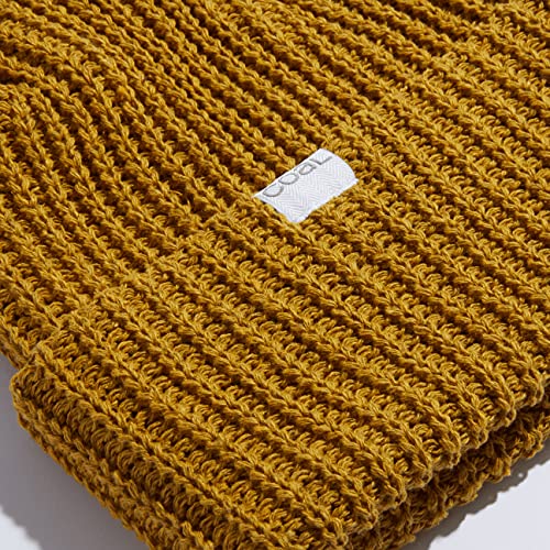 Coal The Eddie Recycled Rib Knit Beanie Hat Mustard #TOP1