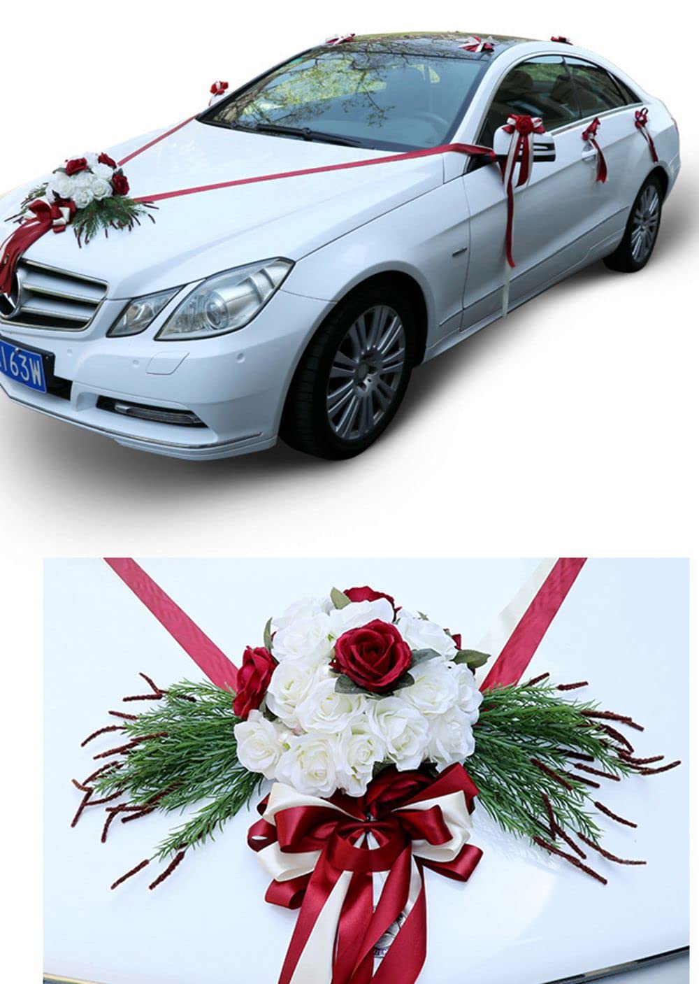 Auto Blumenschmuck Organza Girlande Hochzeitsdeko Wedding Deko Autodekor Autoschmuck Hochzeit Set Rosengirlande Autoschmuck Hochzeitsdeko Auto Autoschmuck Hochzeit Dekoration