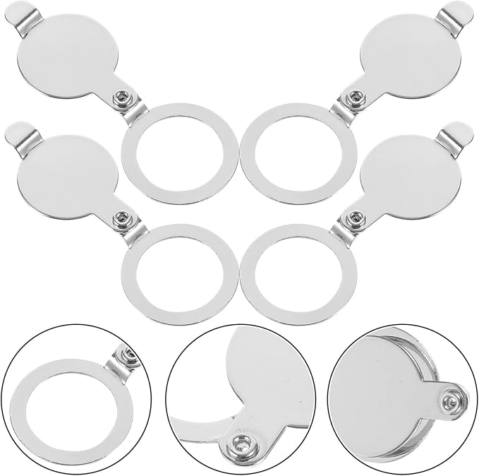 Artibetter Cubiertas de Mirilla para Puerta, 4 piezas, Cubierta Giratoria para Mirilla de 16mm, Protector de Mirilla de Seguridad para Puerta para Hogar, Hotel, Apartamento, Plateada miniatura 5