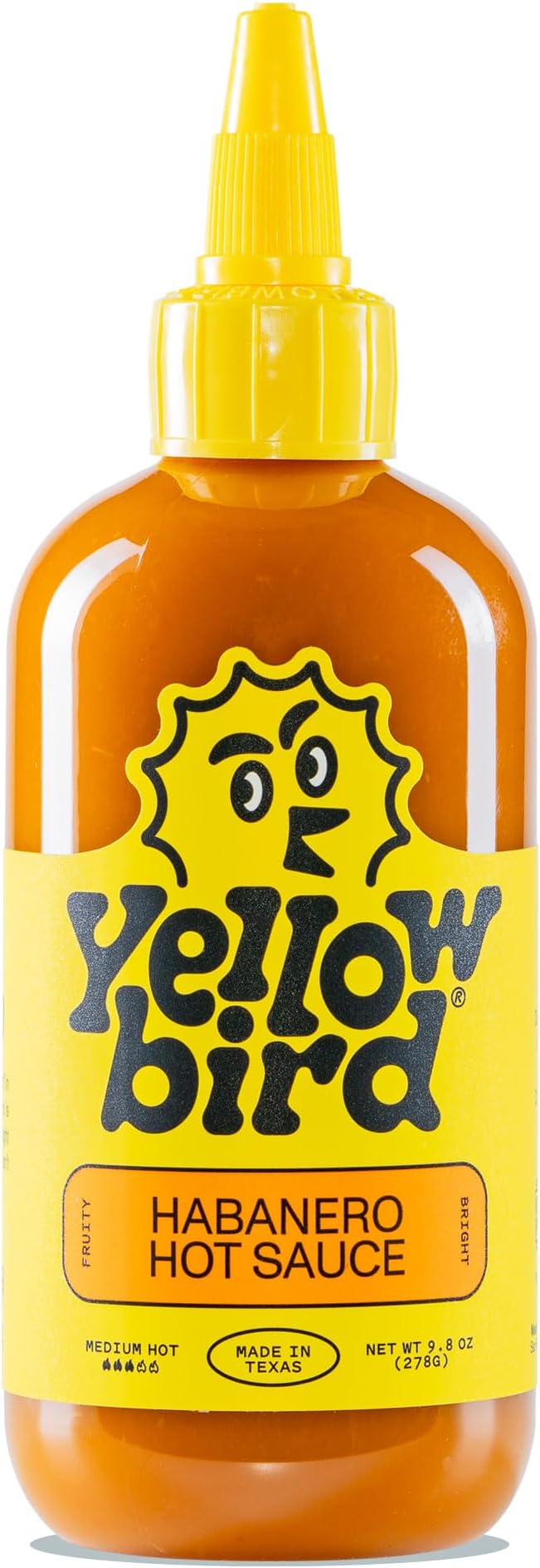 Yellowbird® Classic Habanero Hot Sauce 9.8 oz. Pantry Size (Medium Hot | 1 Bottle | Made in Texas)