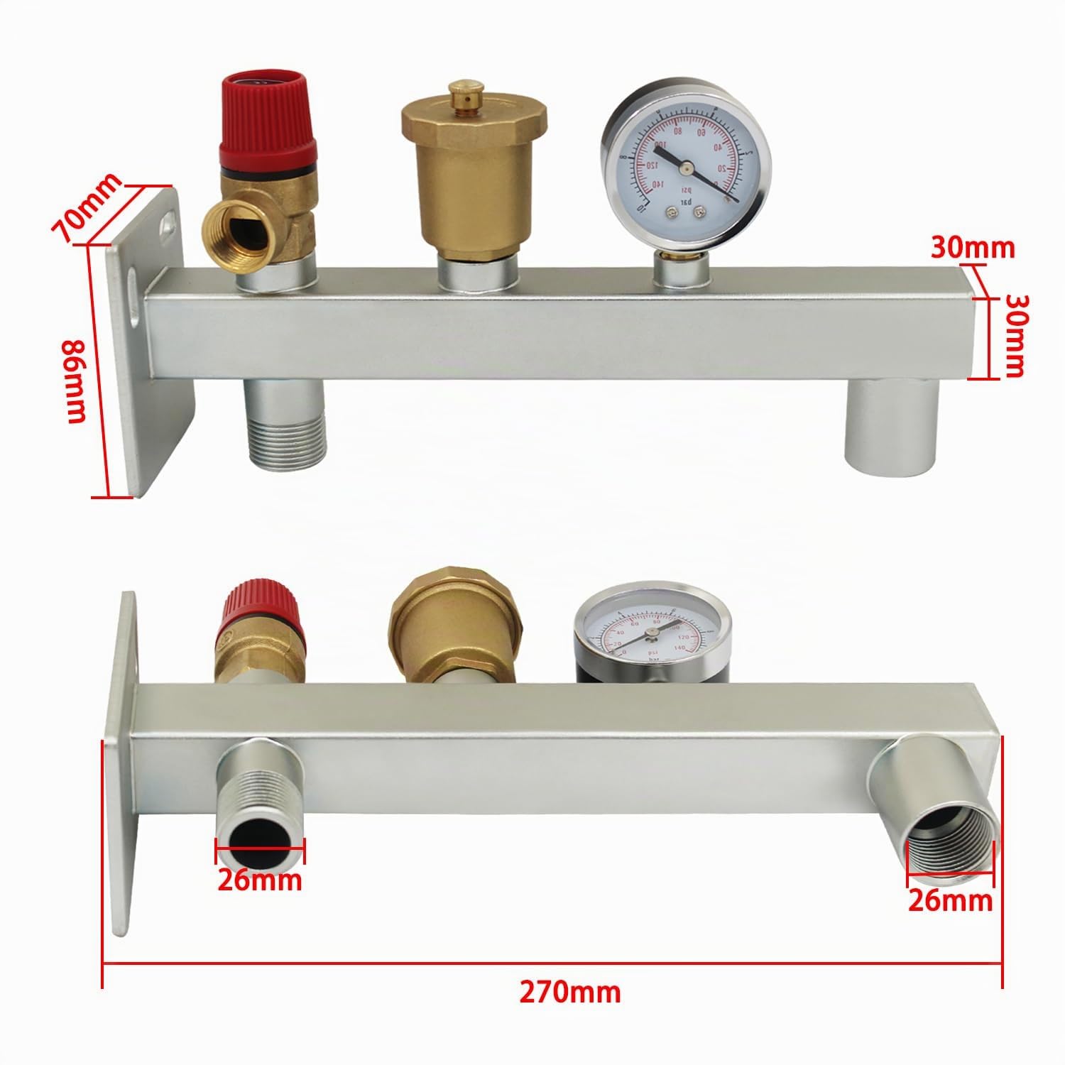 Staffa per vaso espansione supporto a muro per vaso di espansione autoclave in ferro per serbatoio acqua calda sanitaria fissaggio pressione membrana refrigerant (kit staffa)