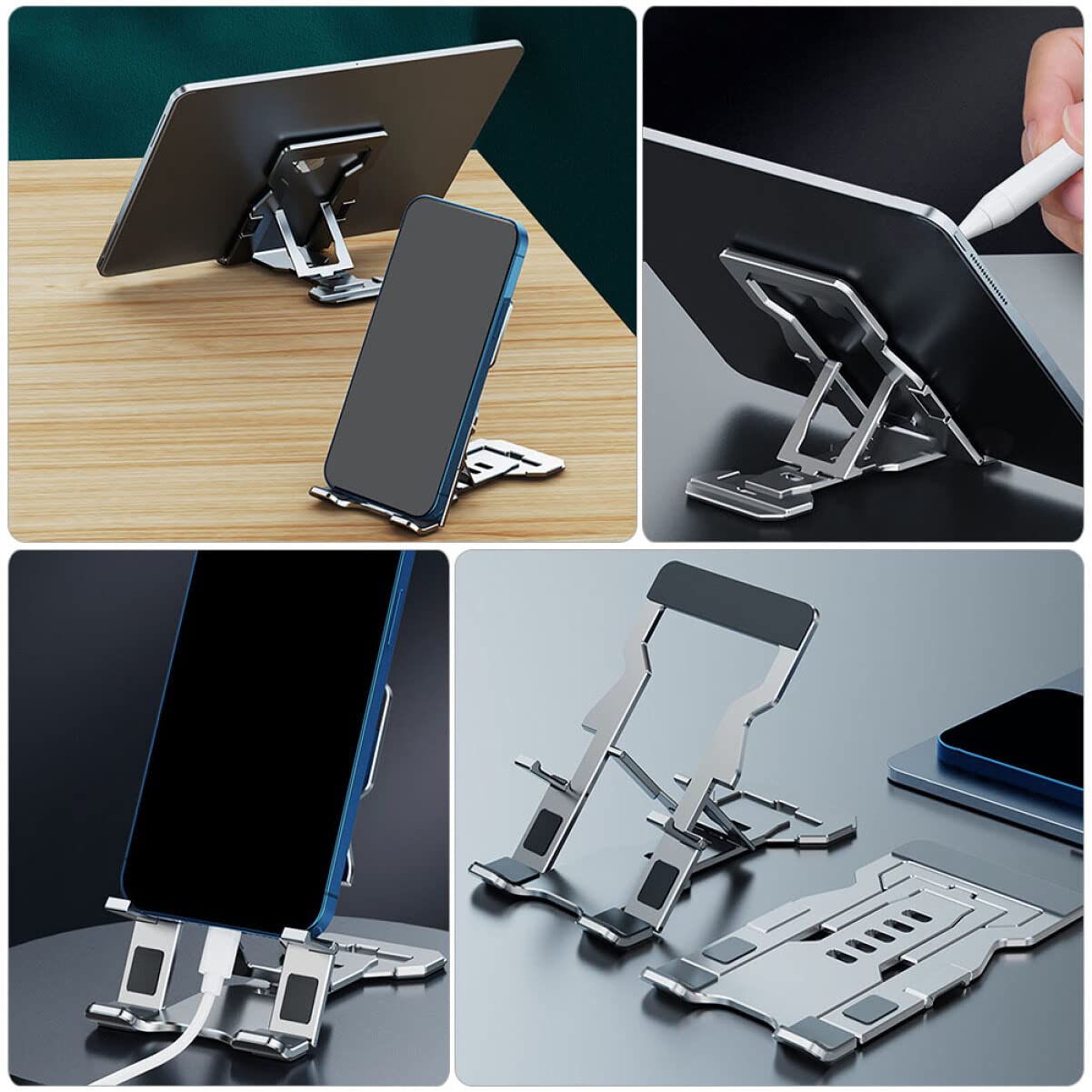 3pezzi Supporto Telefonico Da Tavolo Supporto Per Smartphone e Tablet Design Compatto e Stabilità Ottimale Per Videochiamate e Visione Di Film