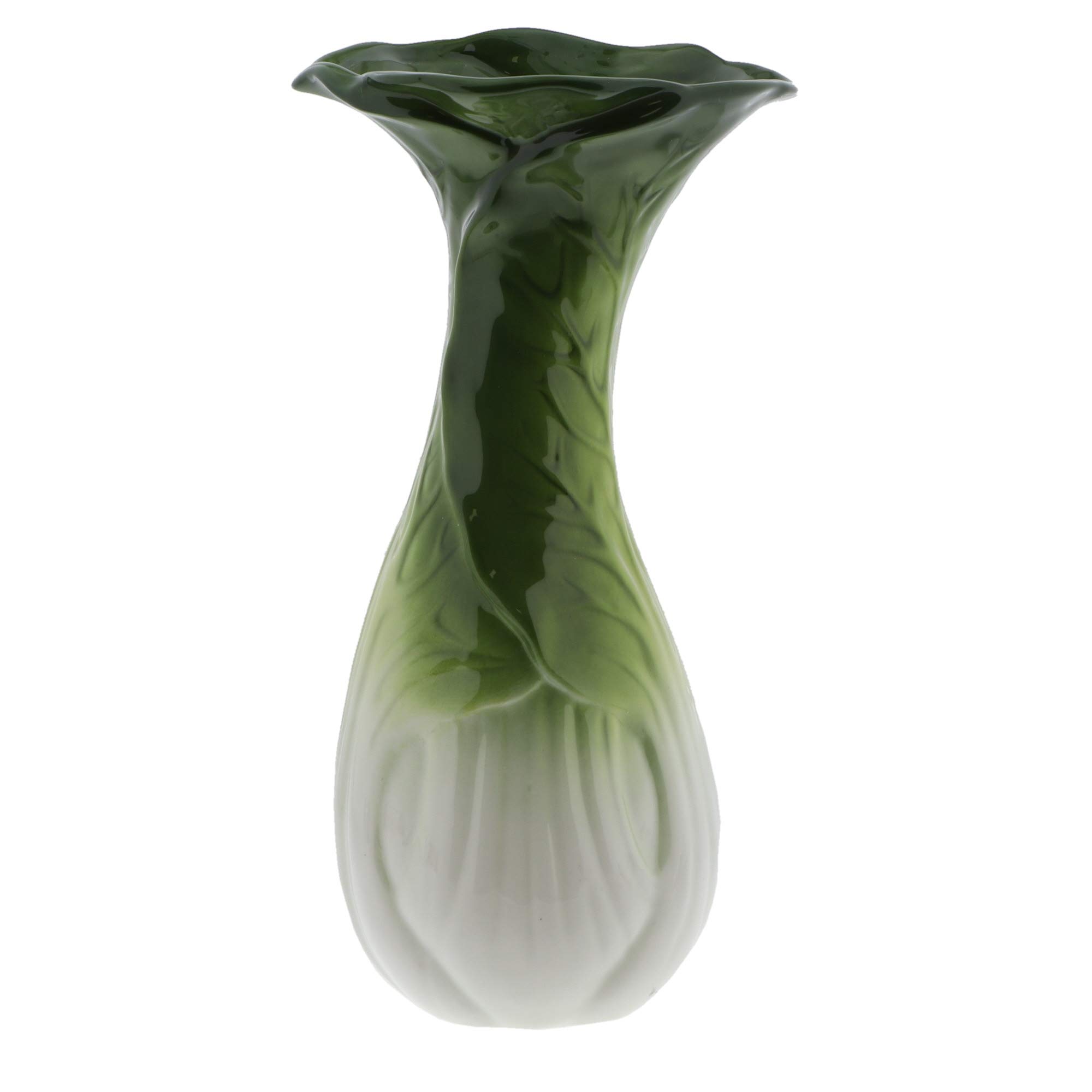Collectible Vegetable Tall Ceramic Vase for Home Décor or Kitchen - Bok Choy