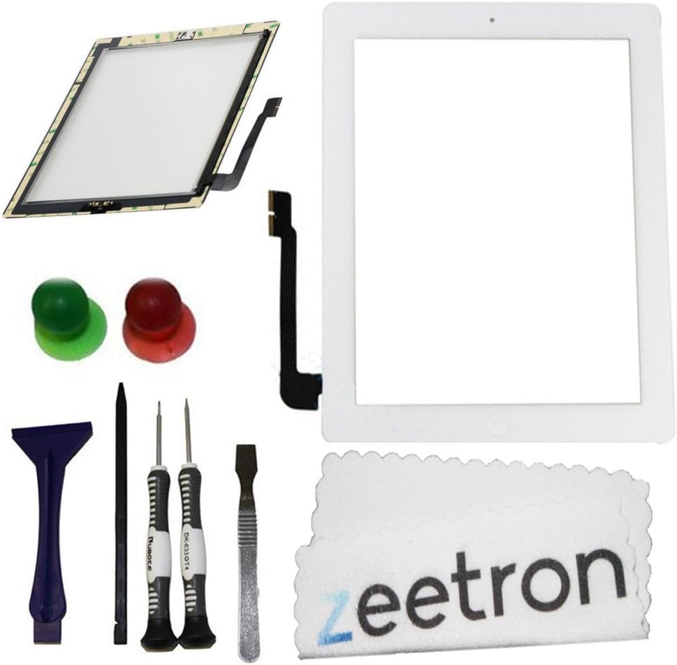 Ipad Premium Color Swap Color Conversion Repair Replacement Kit Pre Assmebled With Home Flex (iPad 3/4, White)