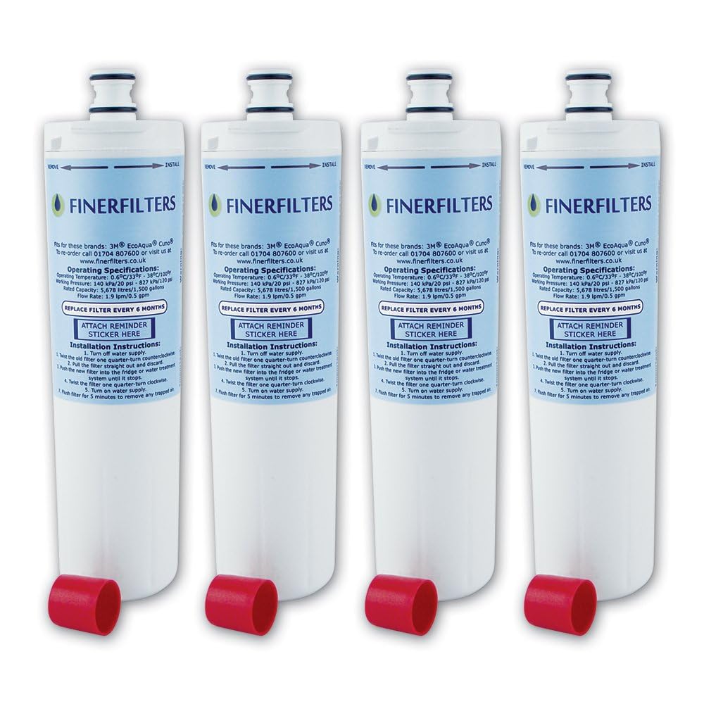 4 x Finerfilters CS52/452 Compatible filtro de agua para frigoríficos Bosch/Neff/Siemens interno filtro de agua para frigoríficos para reemplazar 5586605/06