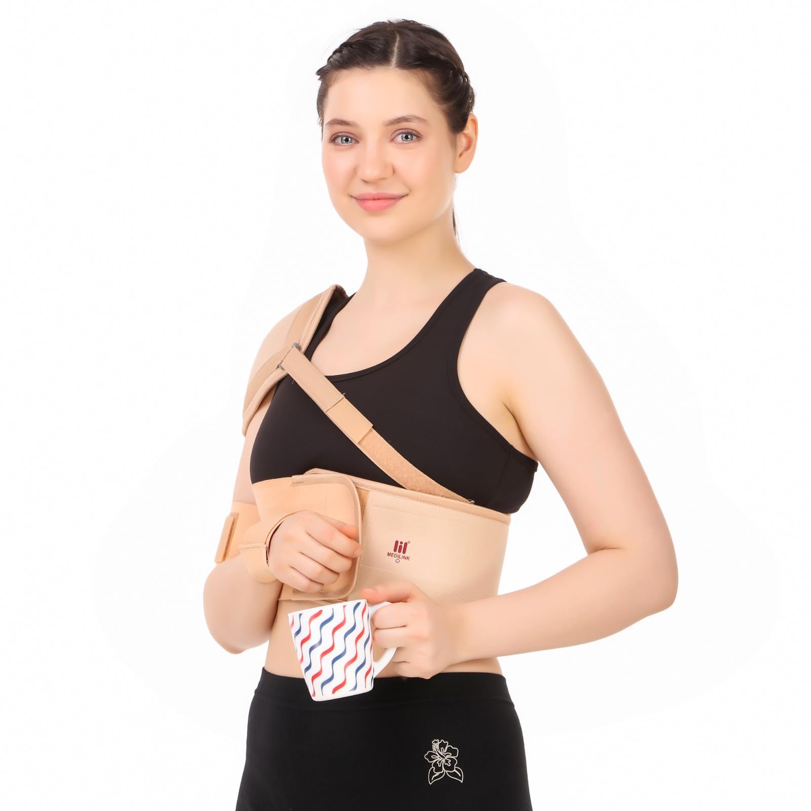 Medilink Shoulder Immobilizer with Rotator Cuff Support Brace- Arm Sling- Elastic Shoulder Brace-Immobilizer -Adjustable Sling for Broken or Fractured Bones, Dislocation, Sprain (XL) 2