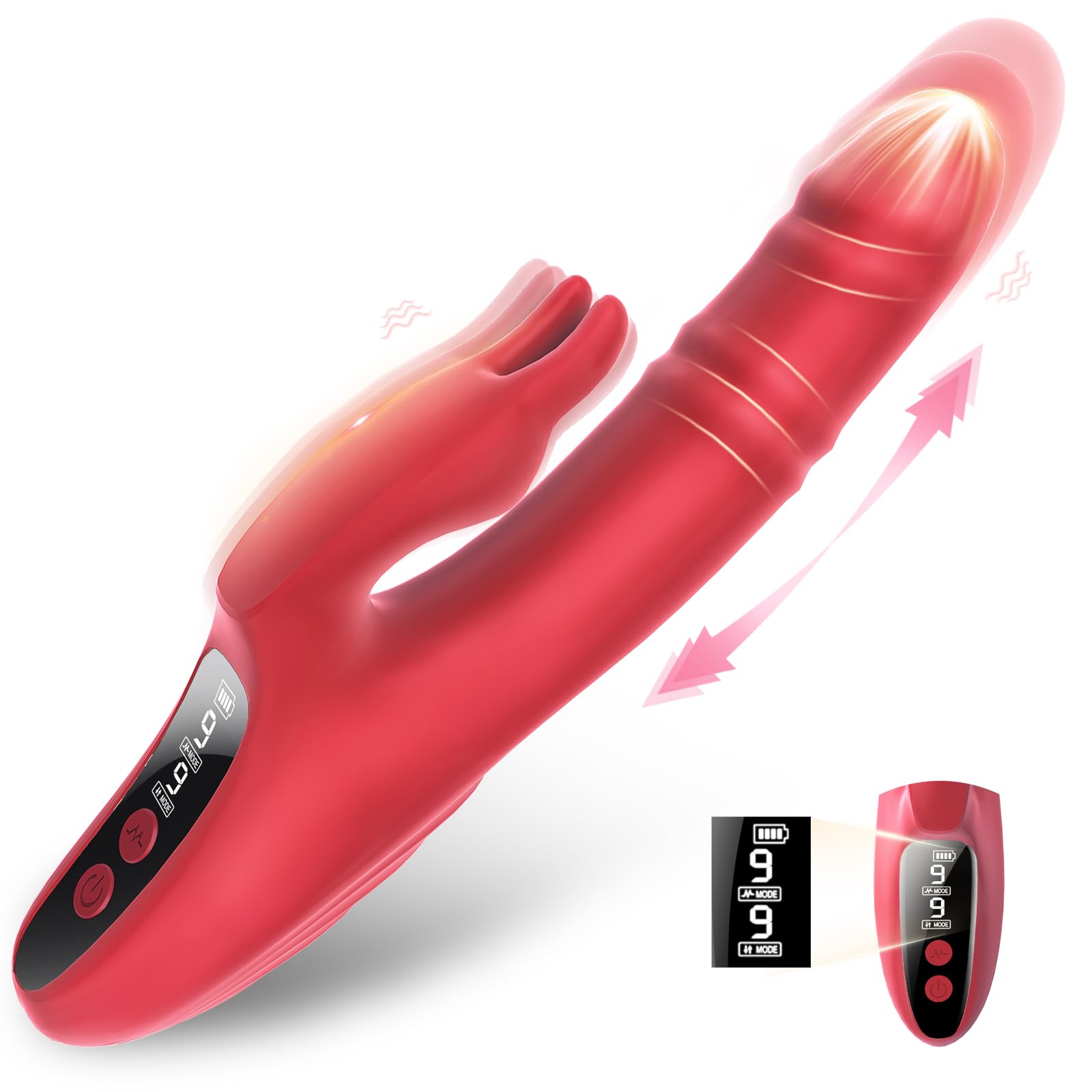 Vibratoreper Donna Professionale Vibratore Dildo Sex Toys - Vibratori Femminile Sexytoysys Coppie Uomo Sesso Adulti Toy Sessuali per Donna Clitoride Plug Anale Giochi Erotici con 9 Spinta 9 Vibrazione