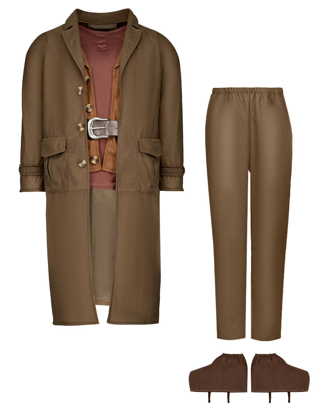 Funidelia Disfraz Oficial de Hagrid - Harry Potter para hombre, Incluye pantalón, chaqueta con camiseta y cinturón incorporado, cubrepiés - Traje para adultos para Carnaval y Halloween - Talla L-XL