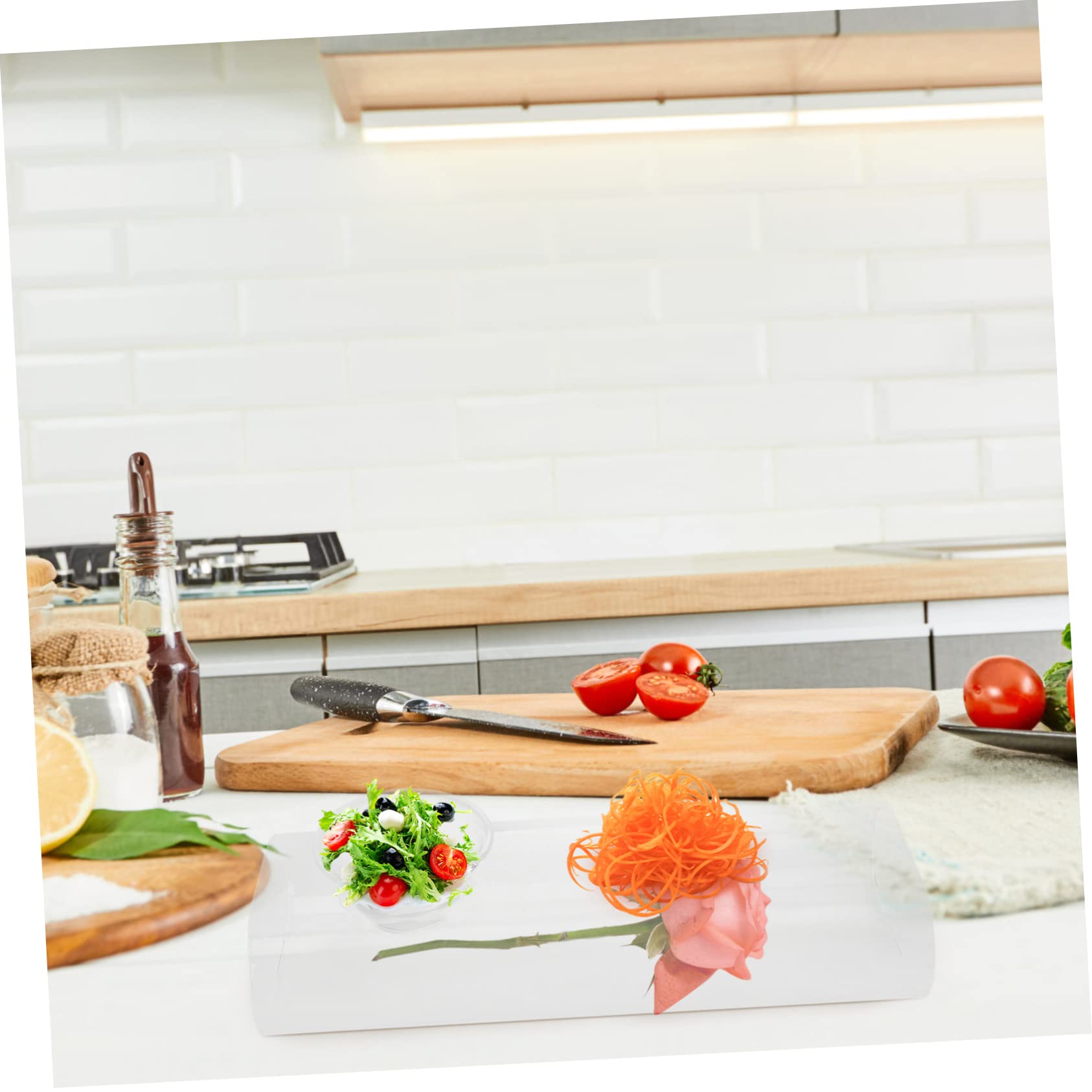 Veemoon Saladier Verre avec Récipient à Glace Carbonique pour Bar Et Desserts Individuels Bol Transparent Décoratif pour Fruits Et Salades