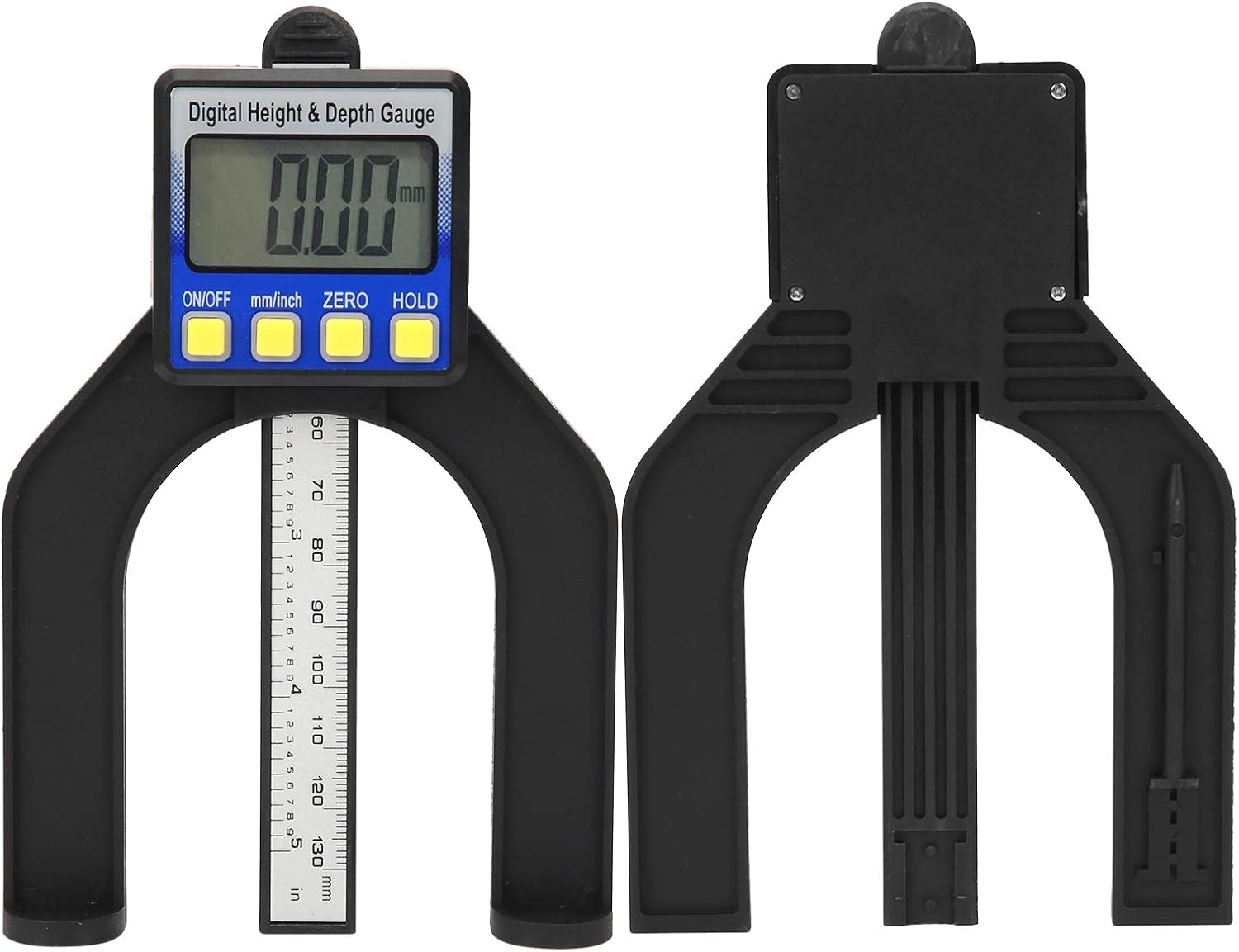Electronic Height Depth Digital Display, Accuracy Measuring Tool 0,80mm with Large Scale Screen, Magnetic for Woodworking Ruler