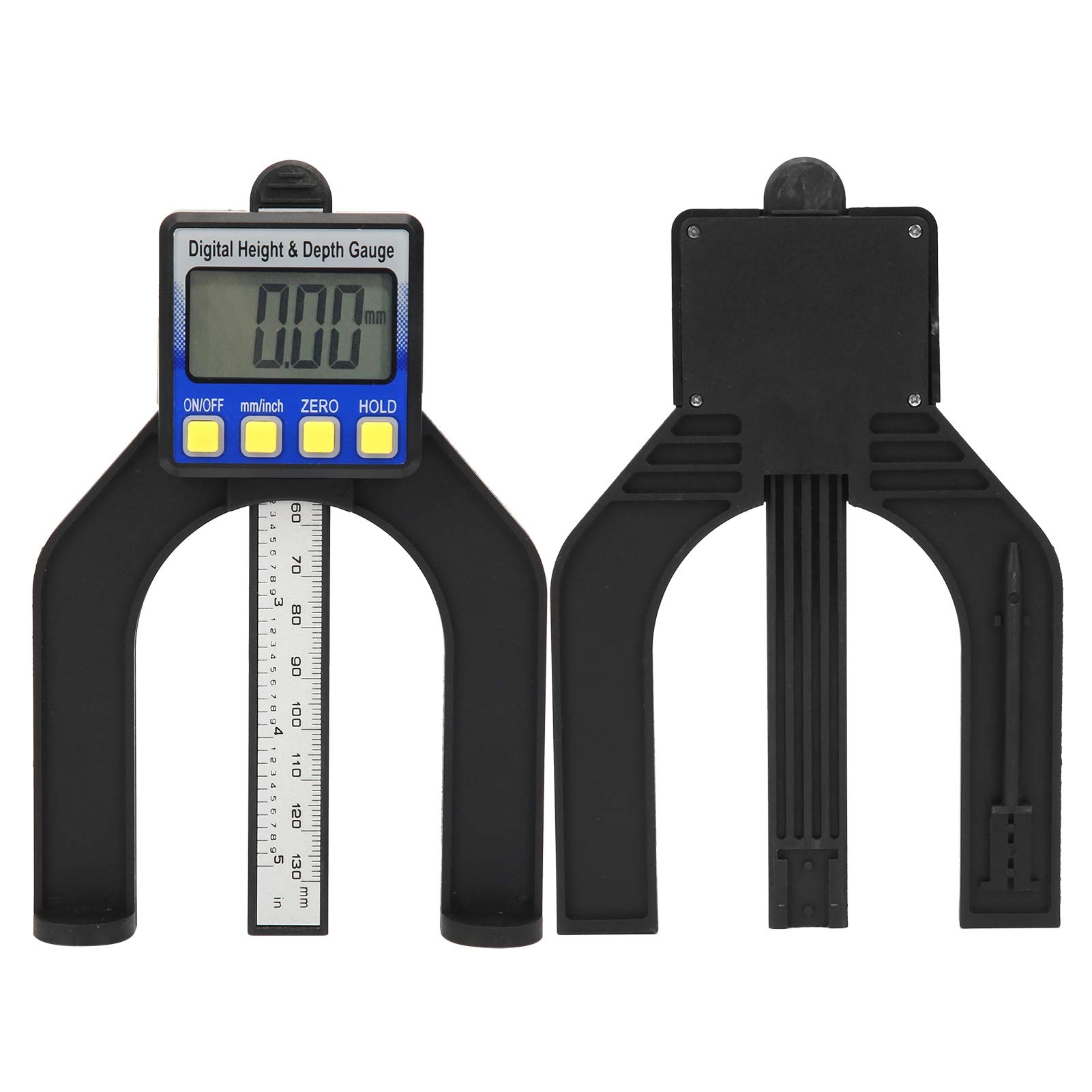 Calibro Elettronico di Altezza E Profondità, Mini Calibro Display Digitale Righello Per La Lavorazione del Legno Strumento di Misura in Plastica ABS da 0 a 80 Mm Calibro di Misurazione Magnetico