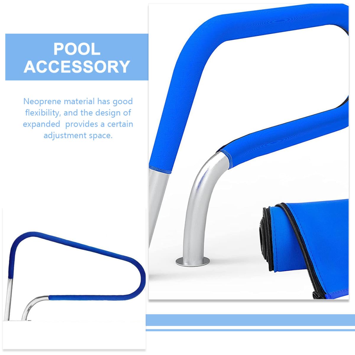 SHINEOFI Handlauf Überzug aus Neopren Verstellbare Pool Handlaufabdeckung mit Anti Rutsch Funktion für Schwimmbecken und Leiter als Poolhandlauf Hülle