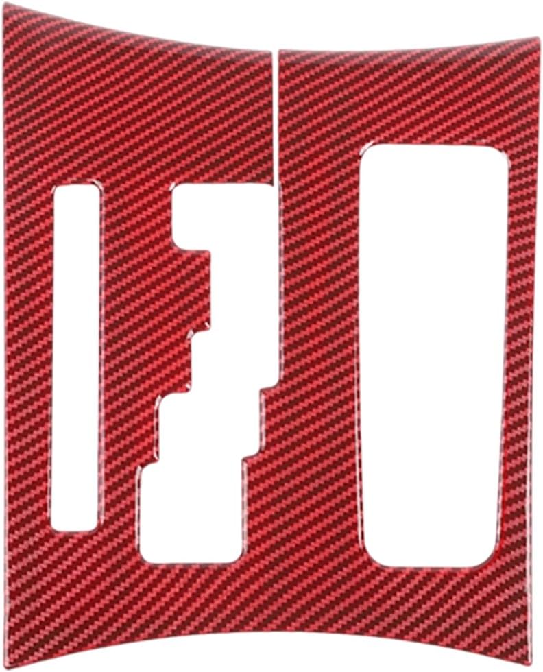 JWWY Center Consoles Gear Shift Shifter Panel Trim Cover Compatible with 2011-2014 Dodge Charger Interior Accessories,Red Carbon Fiber