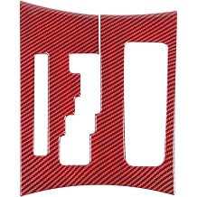 JWWY Center Consoles Gear Shift Shifter Panel Trim Cover Compatible with 2011-2014 Dodge Charger Interior Accessories,Red Carbon Fiber