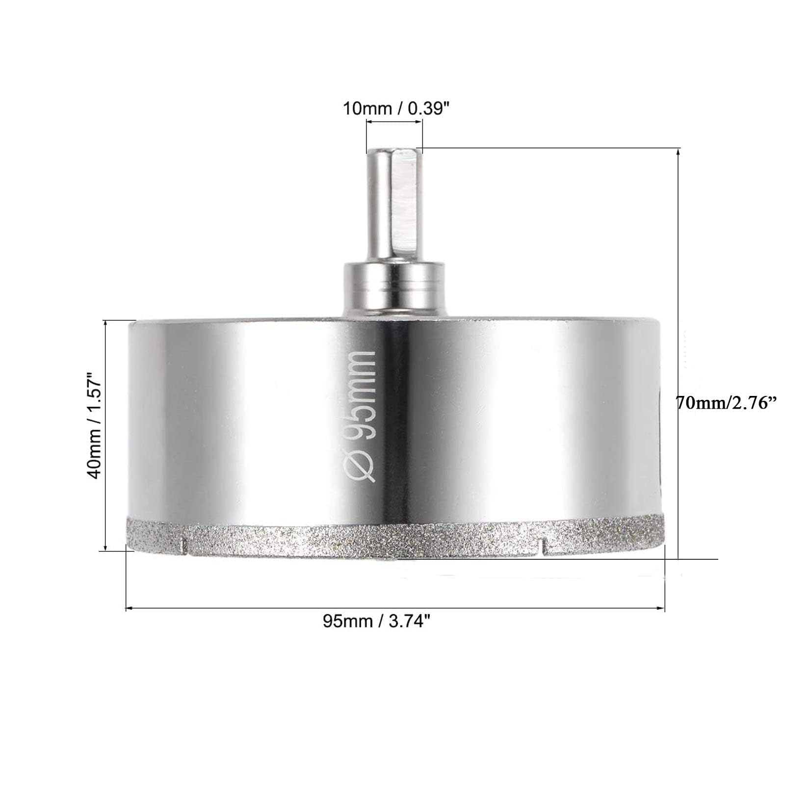 TOP-VIGOR 95mm Diamond Drill Bit Glass Hole Saw Set, Hollow Core Drill Bit with Spotting Drill Bit - Image 2