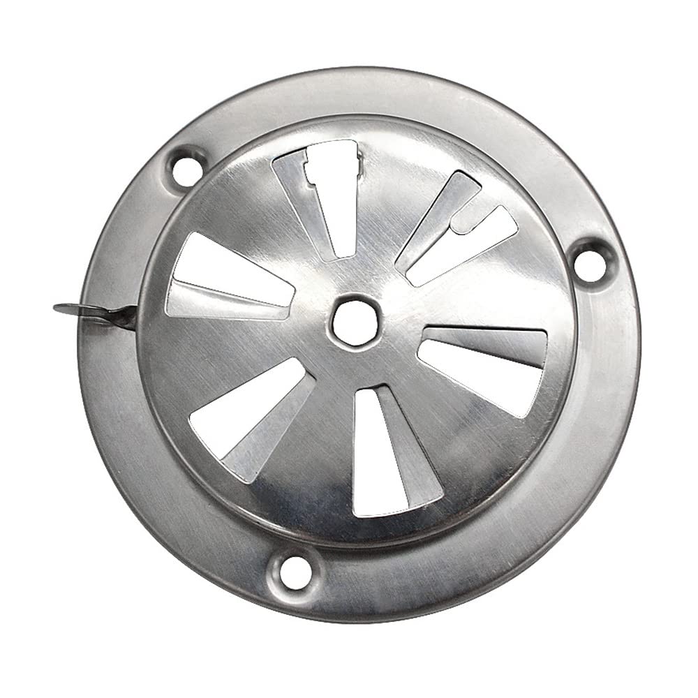 Dajuxin Silver Stainless Steel Round Air Vent Grille Cover Circular Ventilation Cover Stainless Steel Dryer Air Vent For Dryer Damper Thermostat Oven