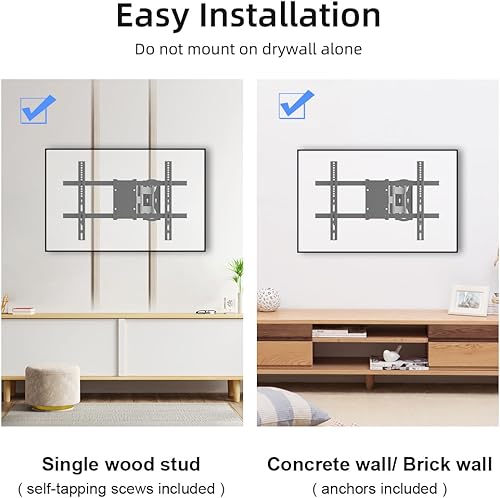 Miniatura 7 de Suptek Soporte de pared para TV de esquina para la mayoría de televisores de 32 a 70 pulgadas, soporte de TV de brazo largo de movimiento completo,