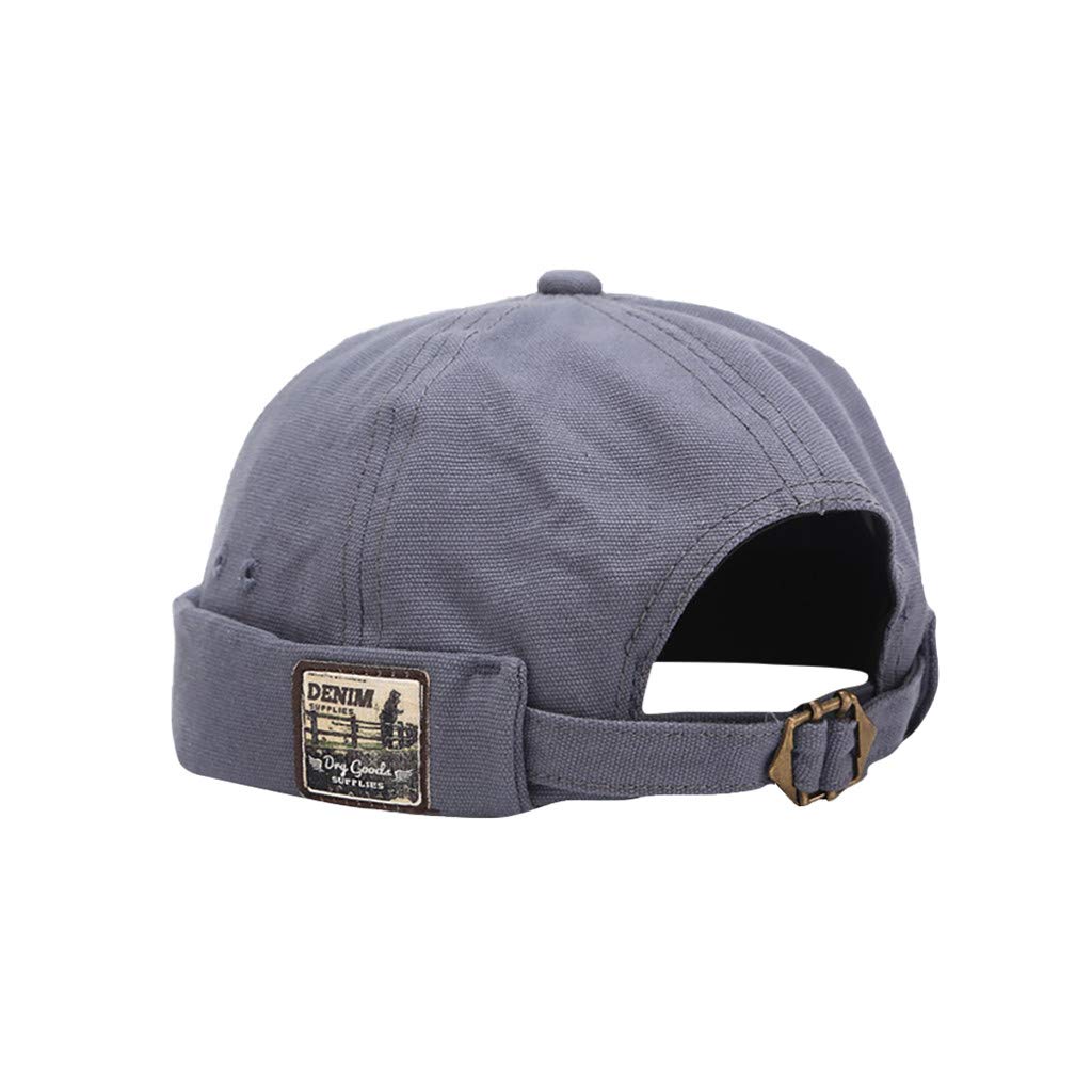 HINGTAT Czapki bez ronda dla mężczyzn bawełna Docker Skullcap zwinięty mankiet port retro czapka beanie czapka żeglarska, NIEBIESKI, rozmiar uniwersalny