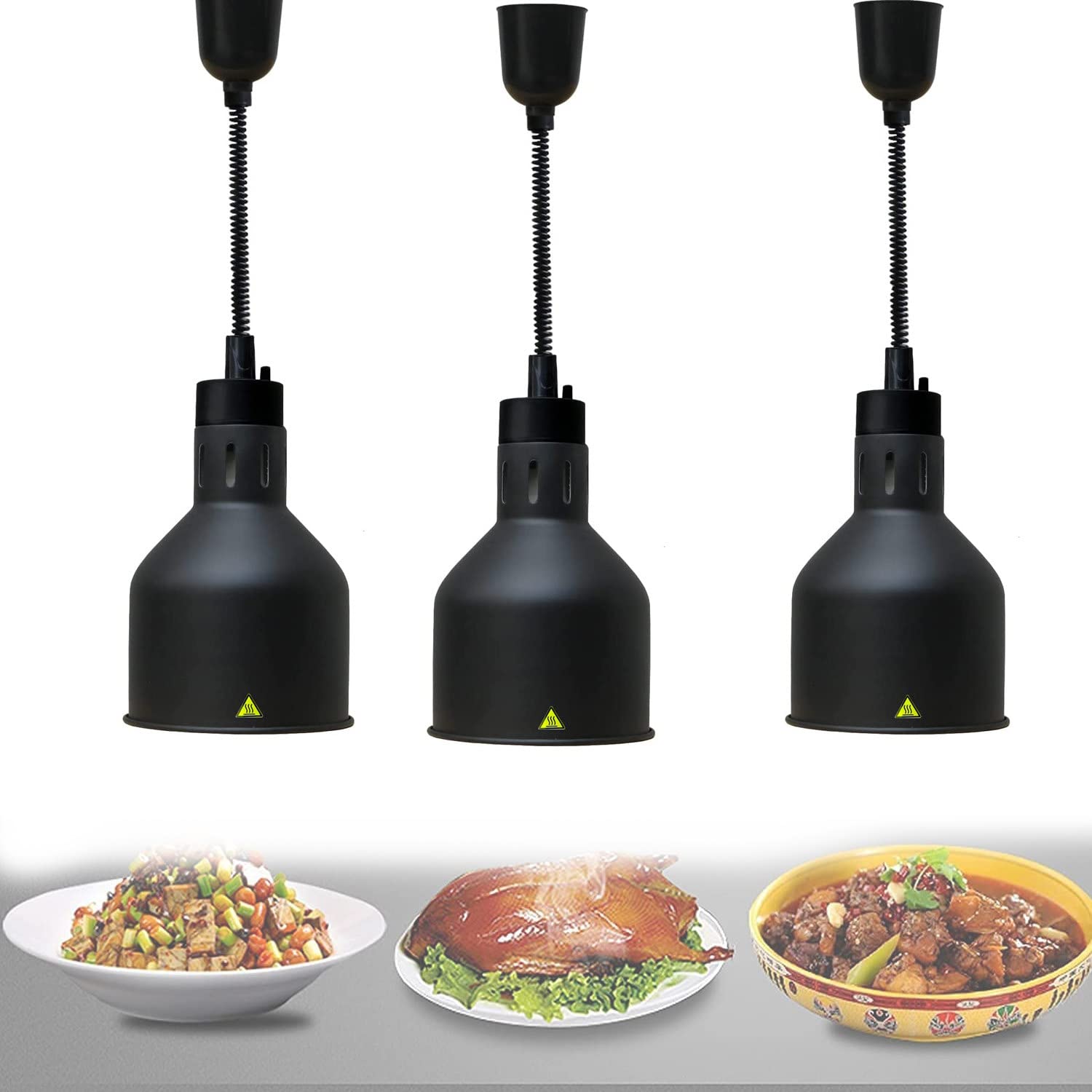 Komercyjna lampa do podgrzewania jedzenia, lampa grzewcza do bufetu, lampa grzewcza z wysuwanym przewodem, przenośna lampa grzewcza 250 W, wyposażenie kuchni
