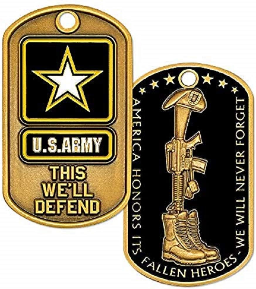 U.S. Army Fallen Heroes Dog Tag with chain
