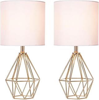 COTULIN Set of 2 Gold Bedroom Small Table Lamp,Modern Bedside Nightstand...