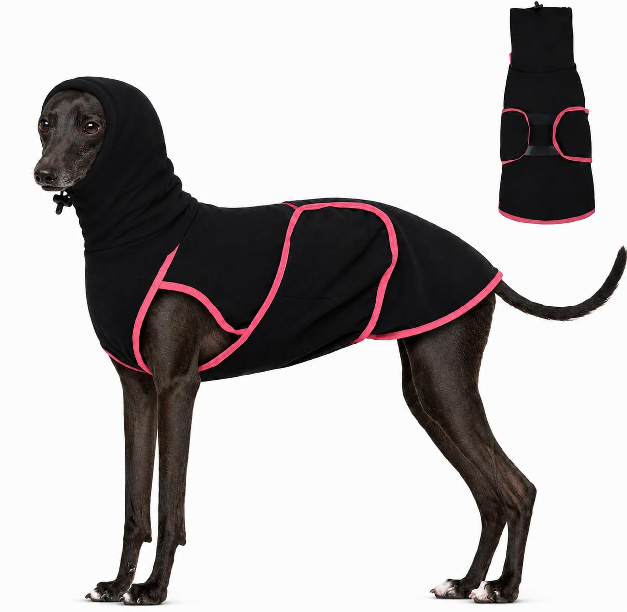Manteau pour lévrier italien avec bandes réglables - Pull confortable à col roulé - Veste douce et élégante pour chiens de petite, moyenne et grande taille