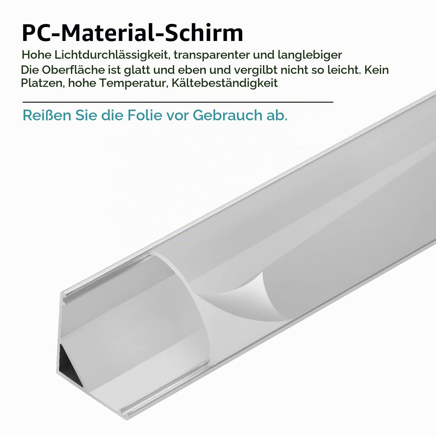 Sonnewelt 20 x 1m LED Profil Aluminium, V-Form für LED Stripes/Stripe/Strip/Streifen (1-11mm) mit Abdeckung, inkl. Endkappen und Montageclips für LED-Streifen-Lichter