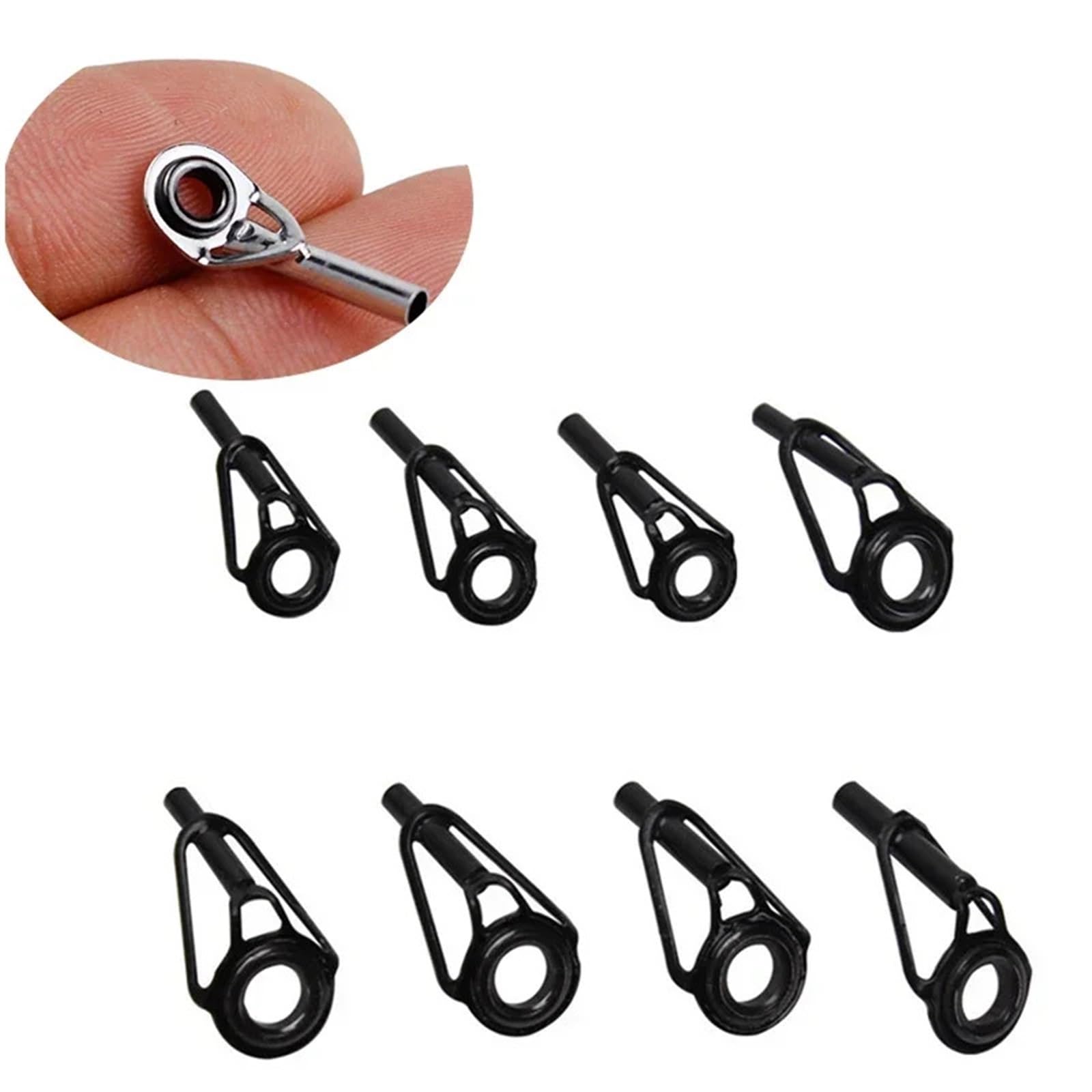 Pacchetto di Riparazione Superiore di Canna da PES Anelli di Ricambio for Punte di canne da Pesca in Acciaio Inossidabile, Confezione da 48 Pezzi, Diverse Misure(8pcs)
