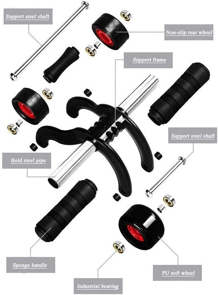 Four-Wheeled Belly Machine-Abdominal Muscle Wheel-Belly Wheel Four Wheel Four-Wheeled Belly Wheel for Abdominal Muscle Gym Equipment Abdominal