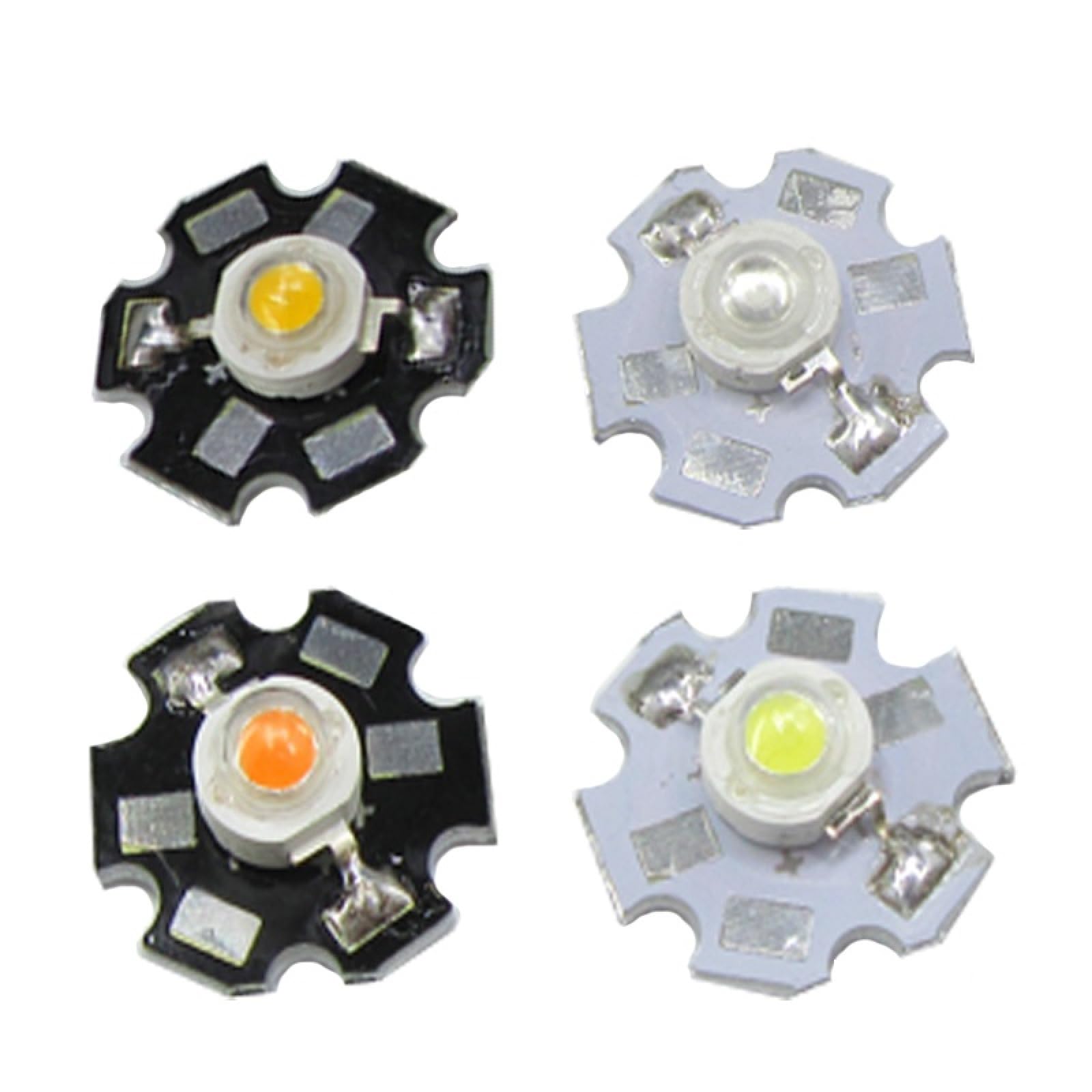 5pcs 1W 3W High Power LED Full Spectrum White Warm White Green Blue Deep Red 660nm Royal Blue With 20mm White & Black Star PCB,1W With White PCB,Nature White 4500K