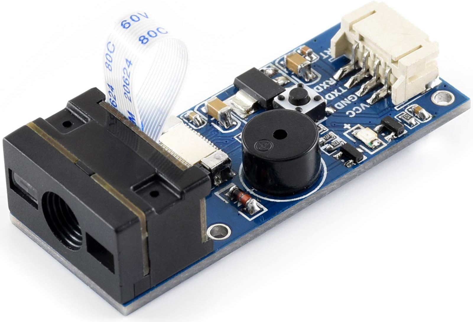 Barcode Scanner Module, 1D/2D Codes Reader Decode Barcode, QR Code etc Onboard Micro USB and UART Interface Plug into a Computer Directly or Other Device Onboard Light Source can Work in The Dark