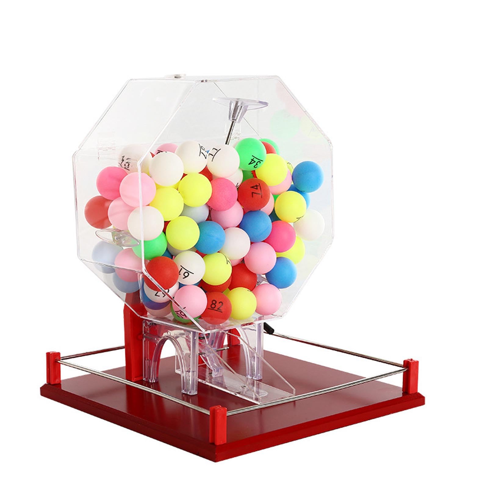 Fcttcd Hand Crank Lottery Drawing Machine, Bingo Ball Cage Raffle Drum With 100 Numbered Balls, Tabletop Lucky Number Picker For Adults Family Parties Large Group Events color ball