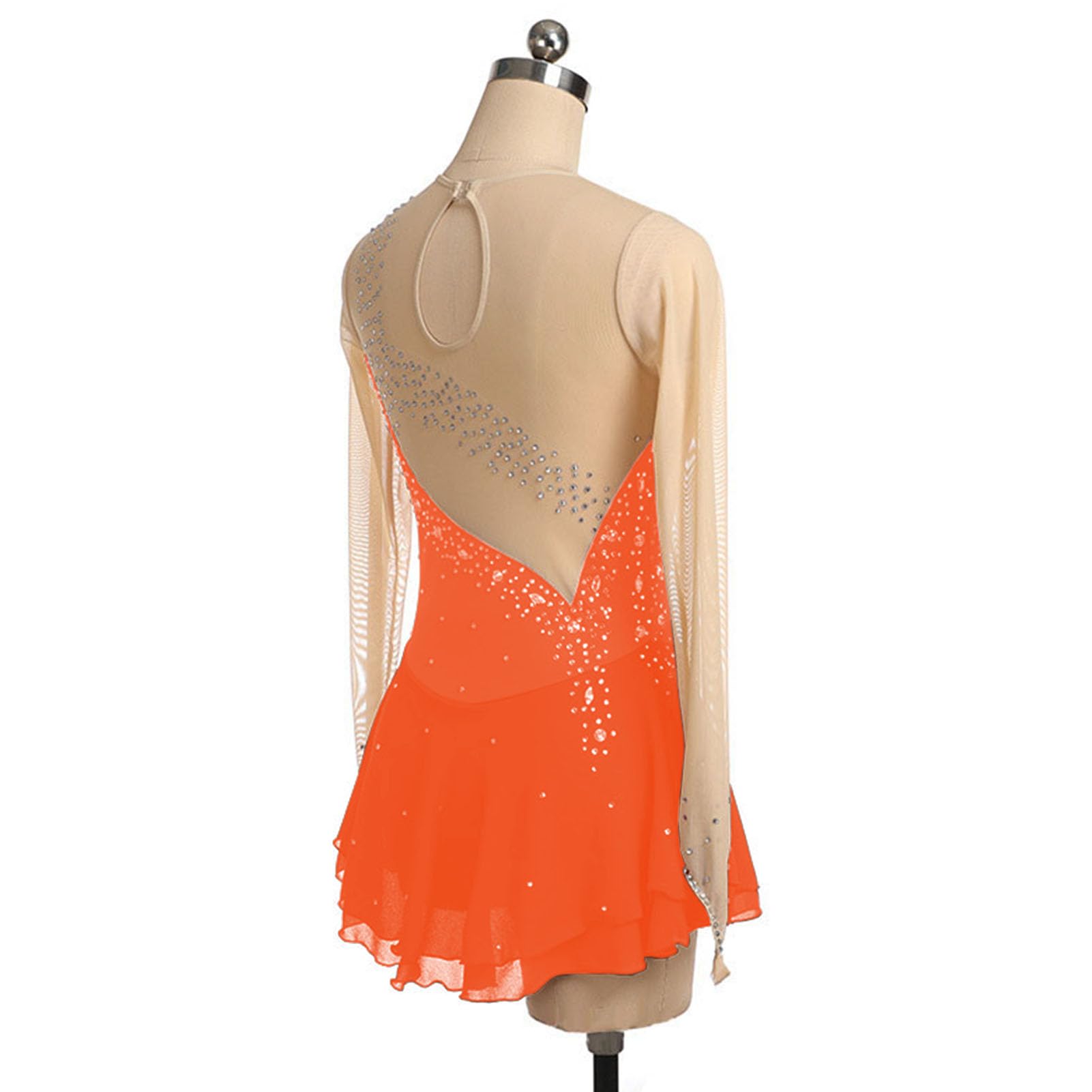 Robe Patinage Artistique avec des Diamants, sans Manches Robe Patinage à roulettes, Coupe AjustéE Gymnastique Danse Justaucorps Short SéCurité IntéGré