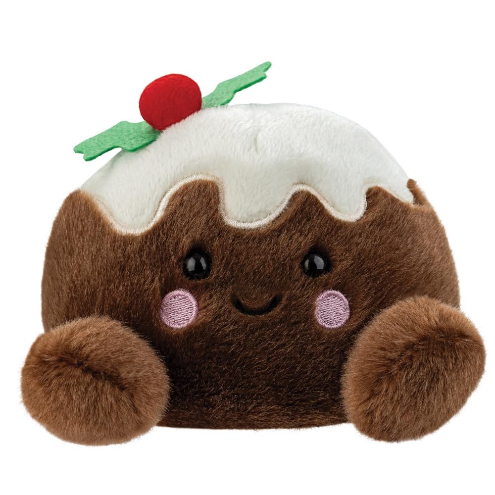 Aurora, 61648, Palm Pals Carol Christmas Pudding 5In, Soft Toy, Brown & White