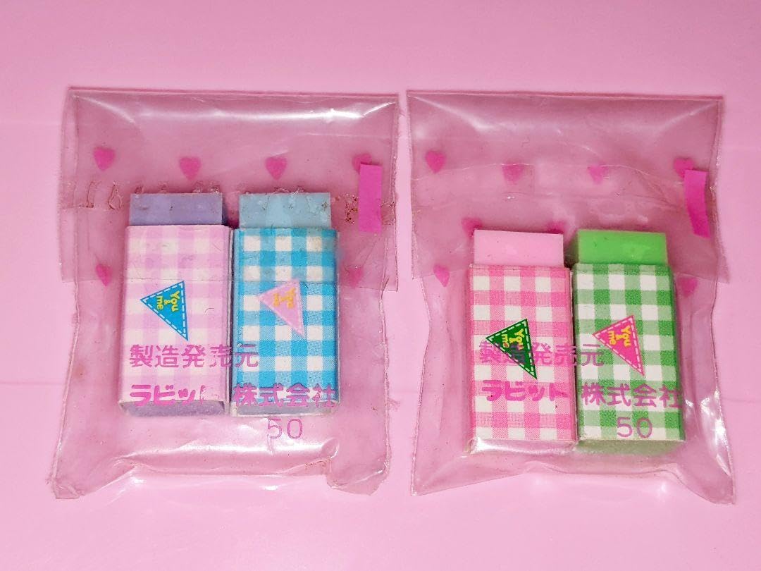 Amazon.co.jp: ファンシー消しゴム カップル ハートギンガムチェック柄