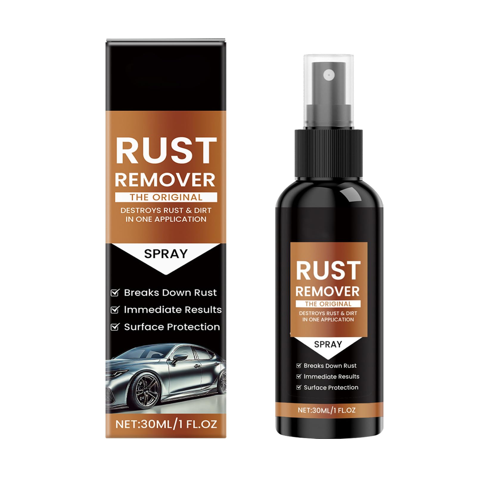 kaiwern Rust Remover Spray, Rust Remover for Metal, Rust Protection Spray for Metal, Iron Stain Cleaner for Multiple Surfaces,for Heavy Duty Rust Dissolver for Metal, Tools, Cars, Chains (1 Pack)