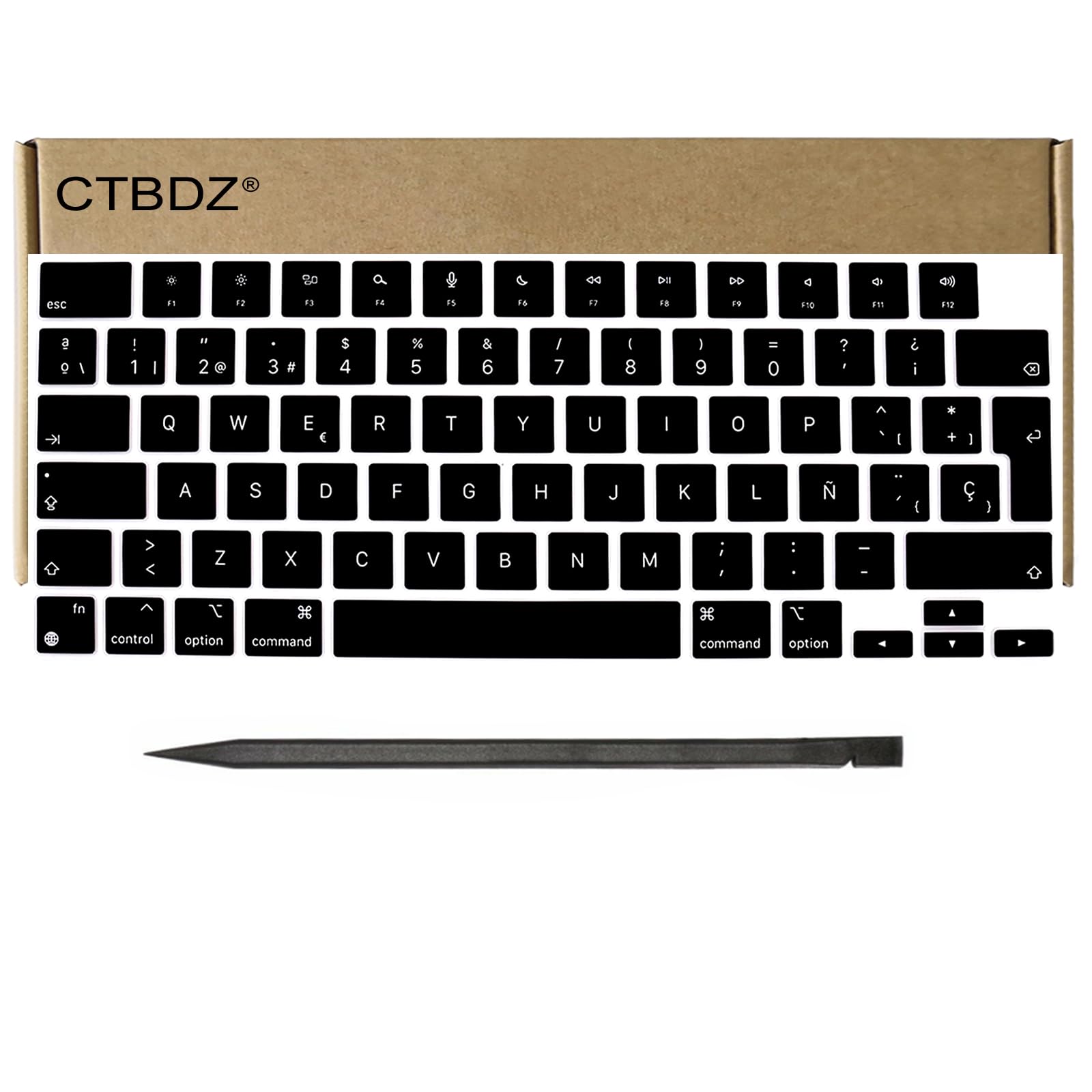 Teclas de repuesto para MacBook Pro/Air (M1 M2 M3 M4) 13'' 14'' 15'' 16'' A2442 A2485 A2991 A2992 A2779 A2780 A3113 A3185 A3186 A2681 A2941 A3401 A3403 (2021-2025) (Negro, Español)
