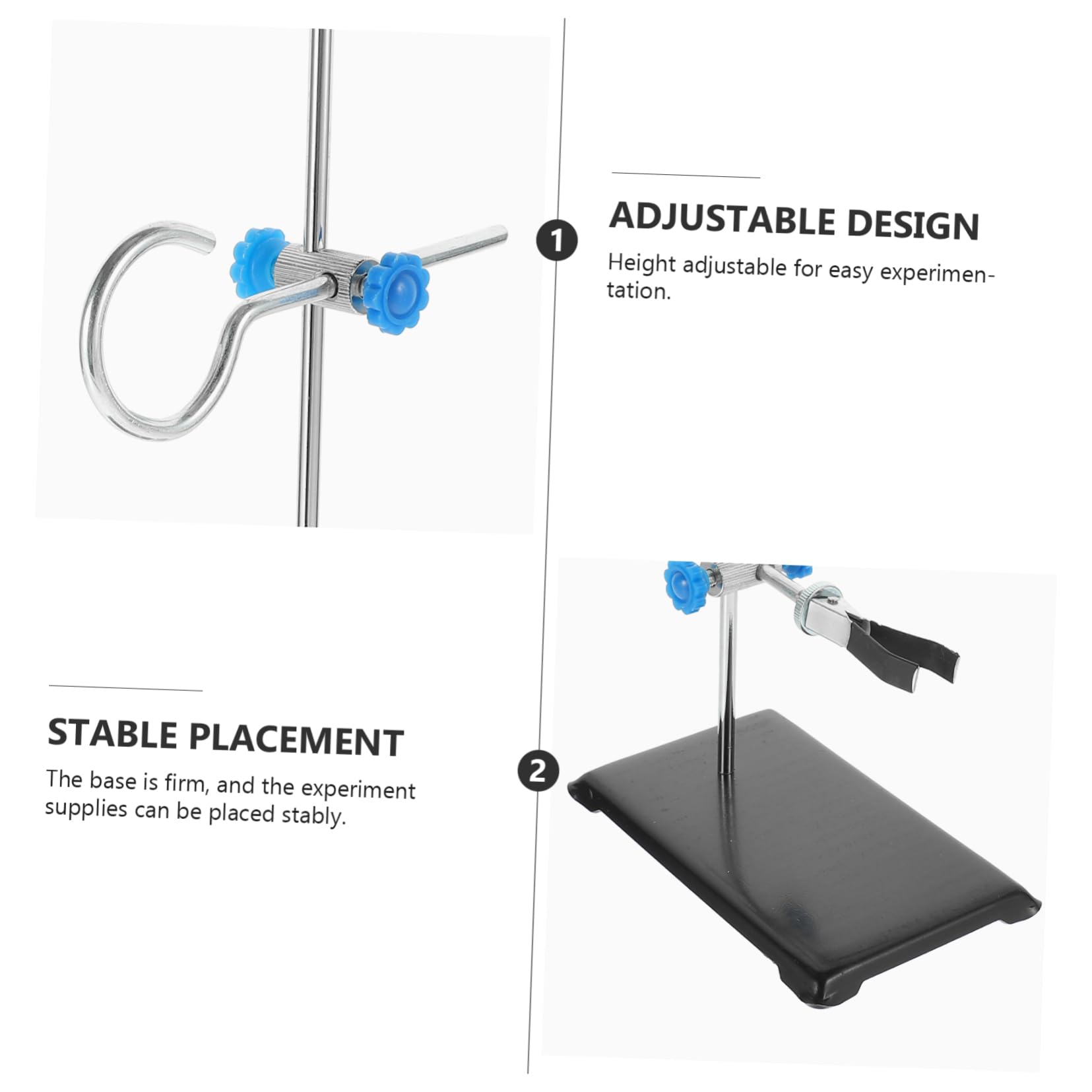 PRETYZOOM Support de Laboratoire en Fer Portable et Antirouille de 30 CM, Équipement Compact pour Verrerie Chimie et Usage en Laboratoire Scientifique