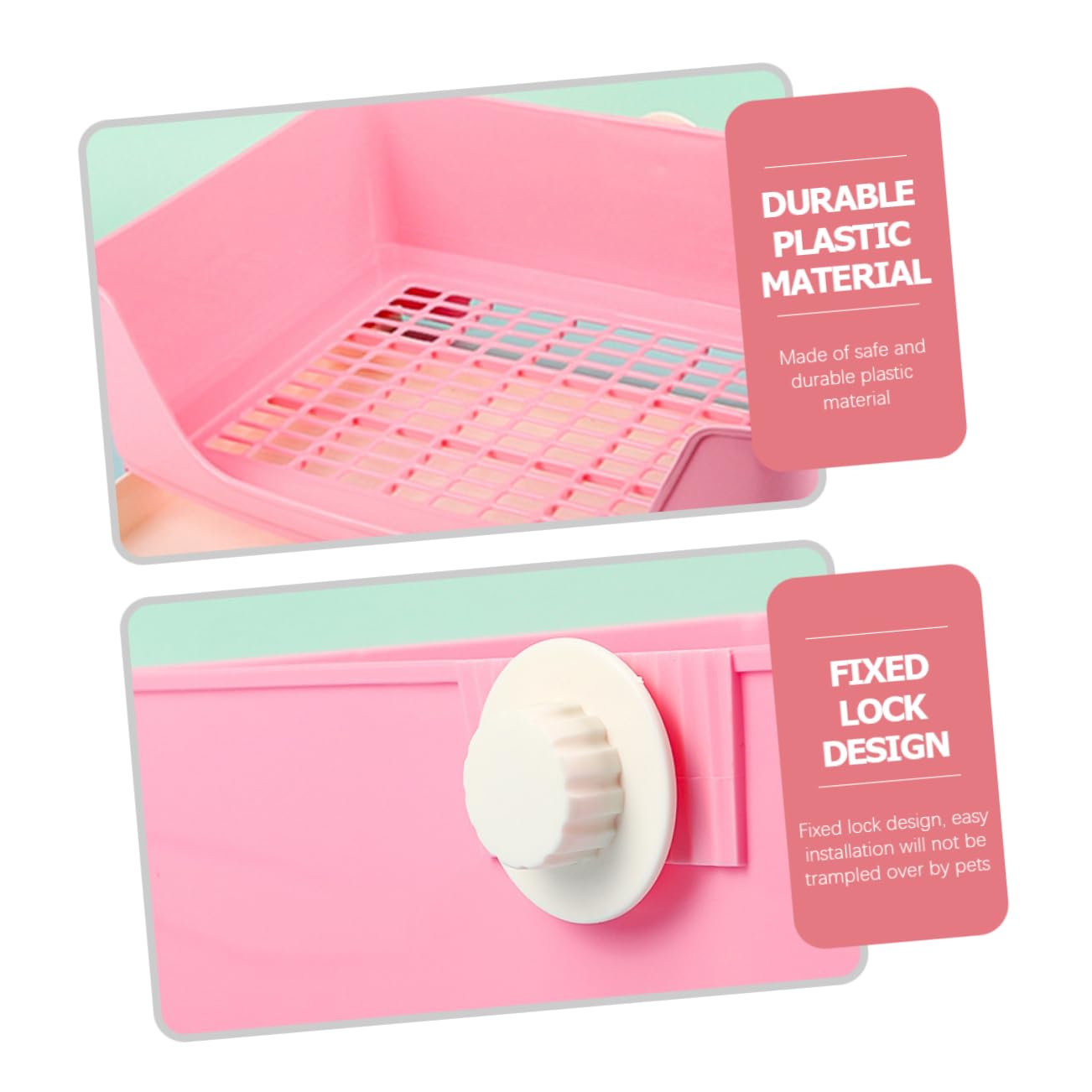 UPKOCH Toilette Lettiera Grande per Conigli Controllo Odori in Plastica Rosa per Coniglietti e Porcellini d'India, per Aree Esterne e Parchi