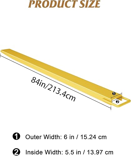 Miniatura 2 de Extensiones de horquillas para carretillas elevadoras, extensiones de carretilla elevadora de acero resistente de 84 pulgadas de longitud, 1 par
