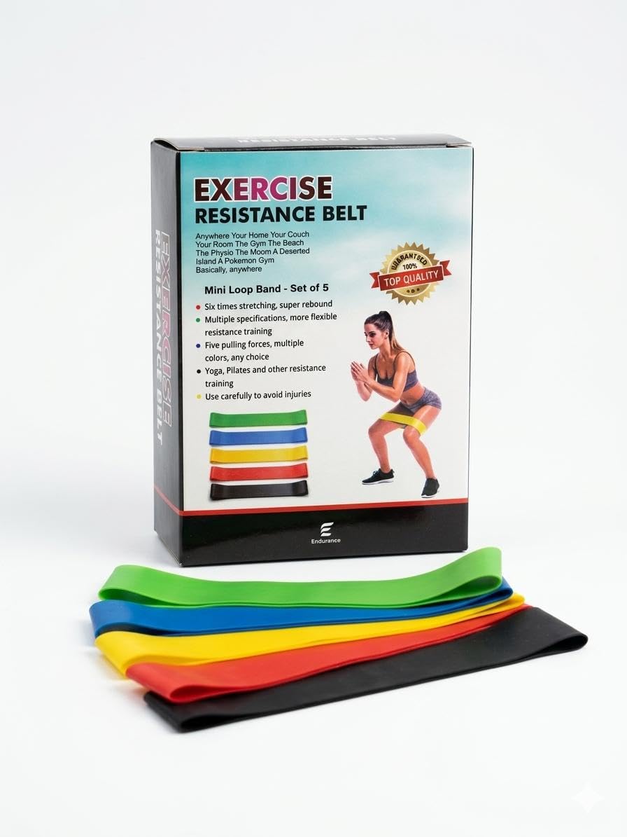 5 PCS Resistance Bands, Resistance Loop Exercise Bands for Women and Men, Skin-Friendly Resistance Fitness Exercise Loop Bands with 5 Different Resistance Levels, Ideal for Home, Gym, Yoga, Training-image-42